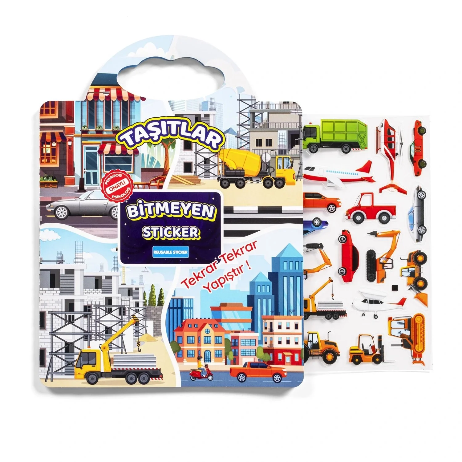 Bitmeyen Sticker Kitabım - Taşıtlar Tekrar Tekrar Kullanılabilir Stickerlar