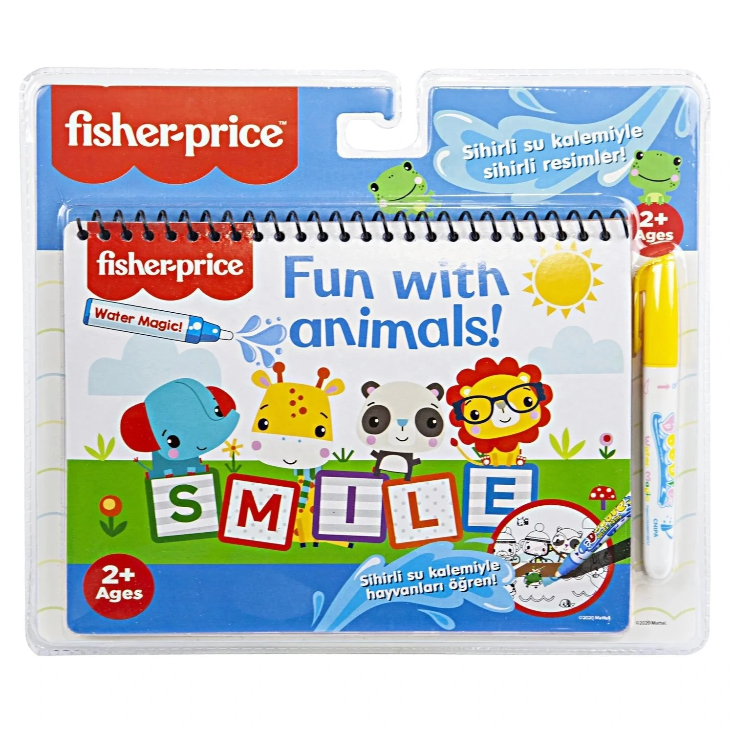 Fisher Price Sihirli Boyama Kitabı Magic Water Painting Özel Sulu Kalem ile Hayvanlar