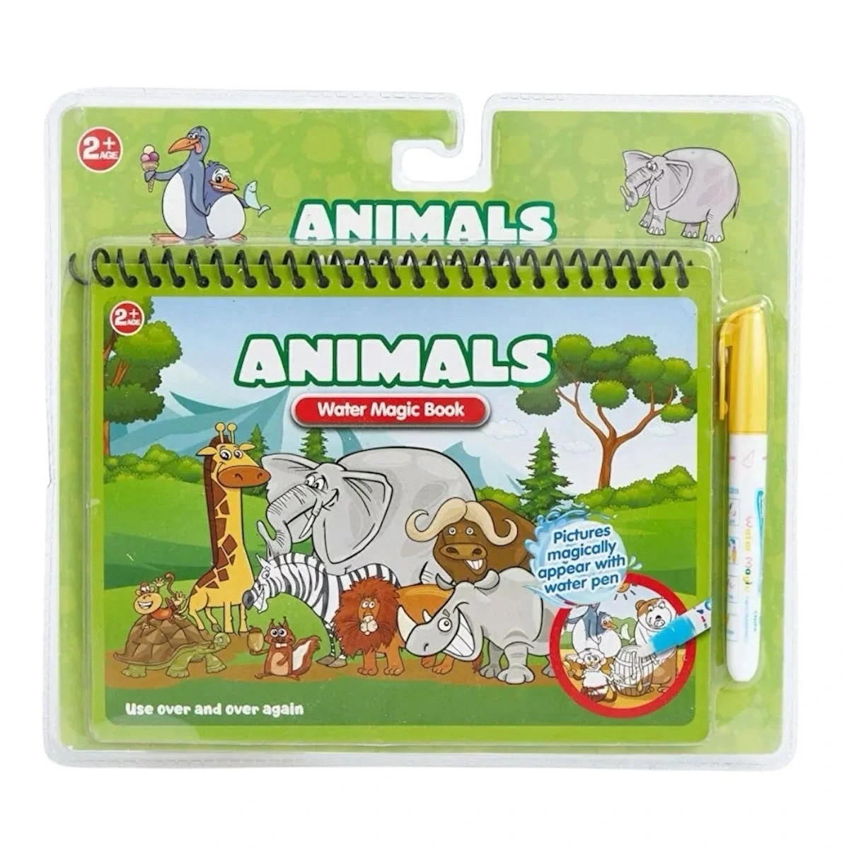 Magic Water Sihirli Boyama Kitabı Animals - Hayvanlar Özel Sulu Kalem ile Water Painting