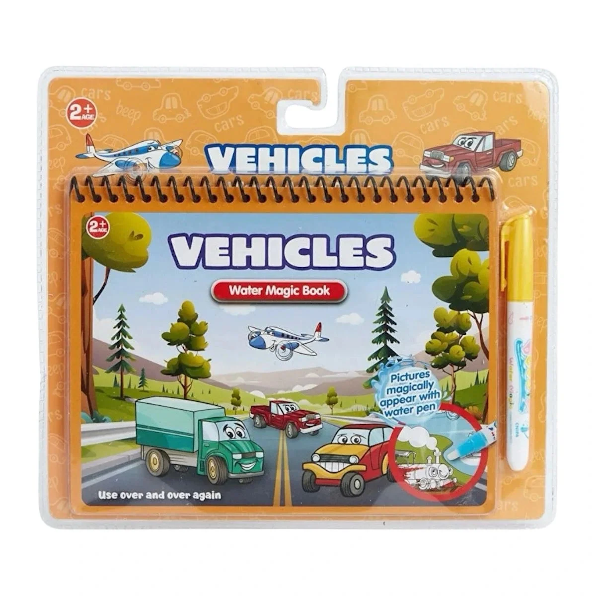 Magic Water Sihirli Boyama Kitabı Vehicles - Araçlar Özel Sulu Kalem ile Water Painting
