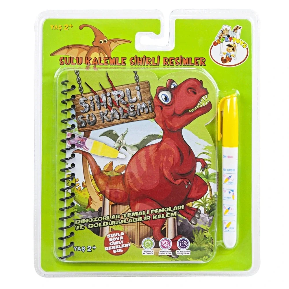 Magic Water Dinozorlar Water Painting Sulu Kalem ile Sihirli Boyama Kitabı