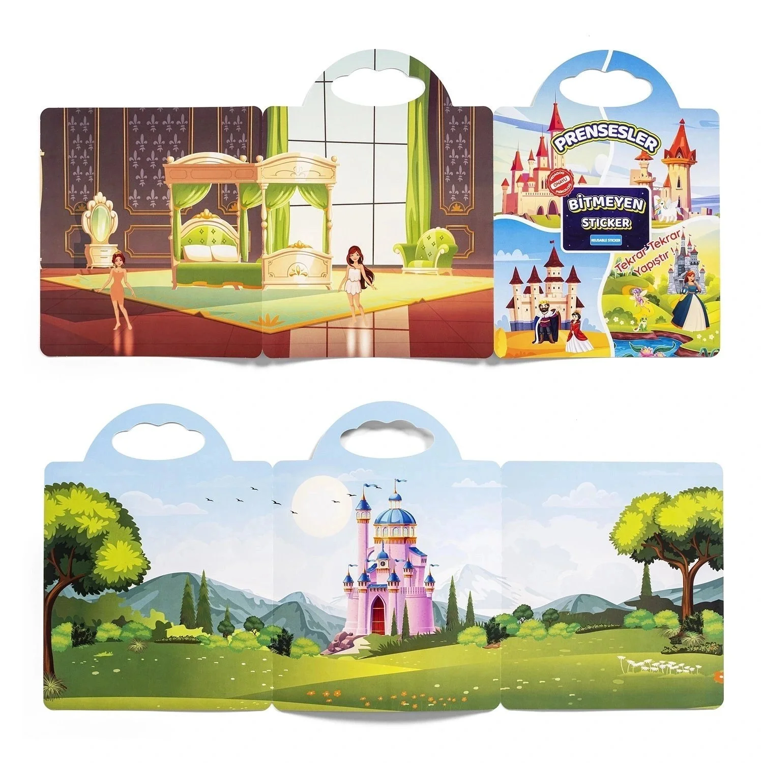 Bitmeyen Sticker Kitabım - Prensesler Tekrar Tekrar Kullanılabilir Stickerlar