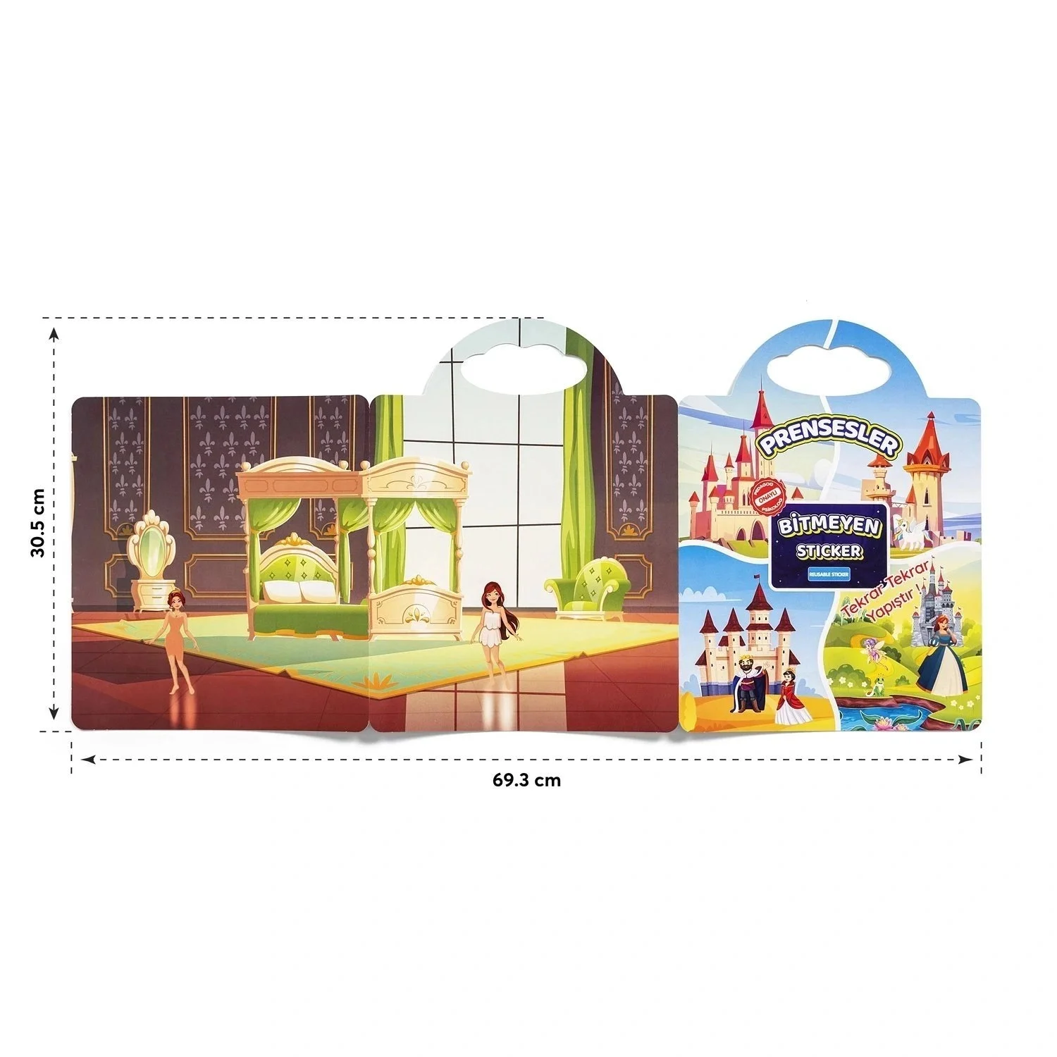 Bitmeyen Sticker Kitabım - Prensesler Tekrar Tekrar Kullanılabilir Stickerlar
