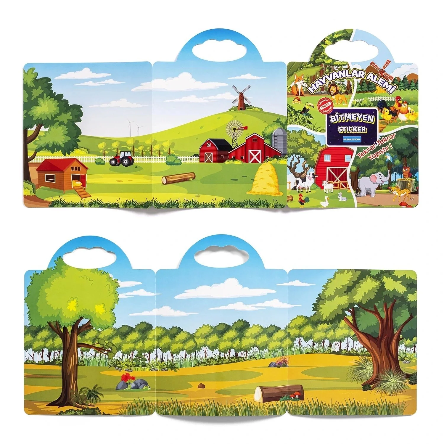 Bitmeyen Sticker Kitabım - Hayvanlar Alemi Tekrar Tekrar Kullanılabilir Stickerlar