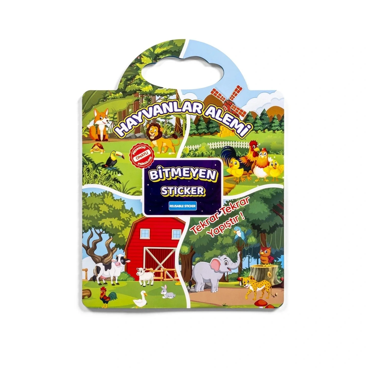 Bitmeyen Sticker Kitabım - Hayvanlar Alemi Tekrar Tekrar Kullanılabilir Stickerlar