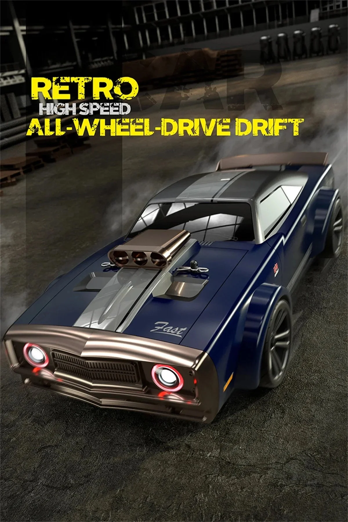 1:14 Elektrikli 50 KM Hız 4WD 2.4GHz RC Uzaktan Kumandalı Drift Drag Araba Yedek Lastikli LED Işıklı