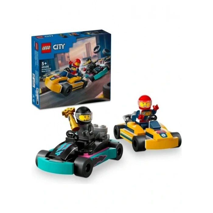LEGO ® City Go-Kartlar ve Yarış Sürücüleri 60400 - 5 Yaş & Üzeri Çocuklar için Yaratıcı Oyuncak Yapım Seti (99 Parça)