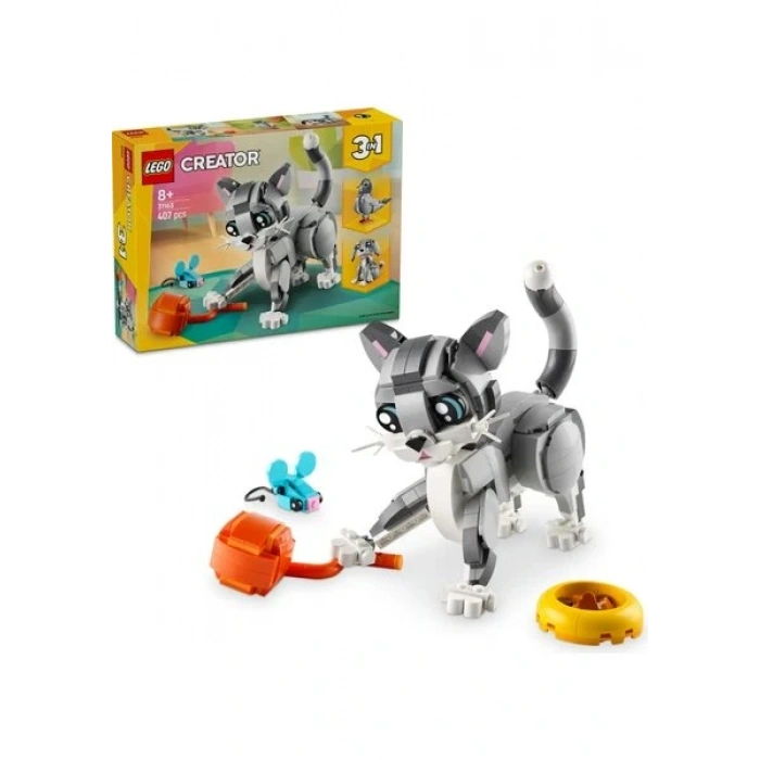 LEGO ® Creator 3’ü 1 Arada Oyunbaz Kedi 31163 - 8 Yaş & Üzeri Çocuklar için Yaratıcı Oyuncak Yapım Seti (407 Parça)