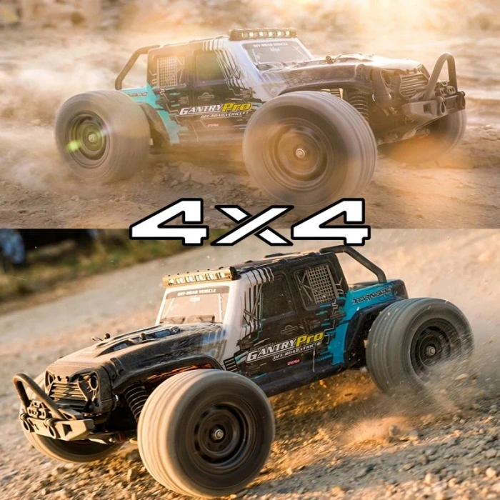 Mofy Baby Gantry Pro Fırçasız Motor 70KM Hız Yapan Uzaktan Kumandalı Metal Iç Aksam Rc 4WD Araba Mavi