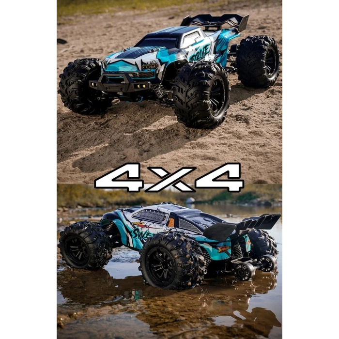 Profesyonel RC Uzaktan Kumandalı Araba 4WD 1:16 Metal İç Aksam 70km/H Şarjlı 4x4 Model Araç