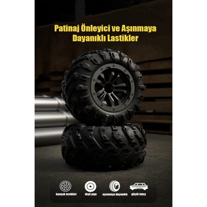 Profesyonel RC Uzaktan Kumandalı Araba 4WD 1:16 Metal İç Aksam 70km/H Şarjlı 4x4 Model Araç