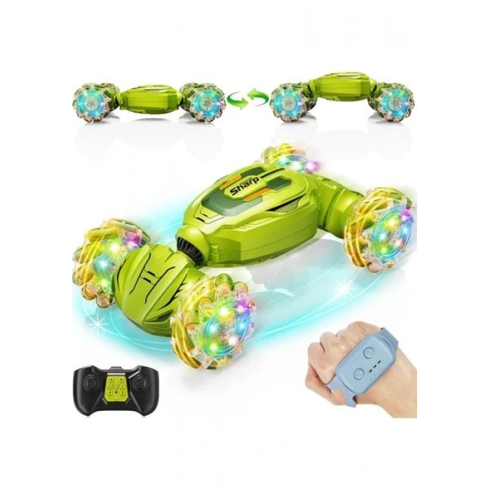 Mofy Baby Işıklı Şarjlı El Sensörlü Bilekten Kontrol 2.4 Ghz Şarjlı Uzaktan Kumandalı 360° 4x4 Akrobat Araba