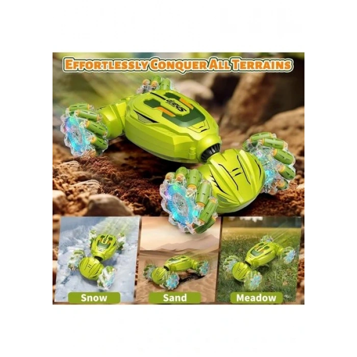 Mofy Baby Işıklı Şarjlı El Sensörlü Bilekten Kontrol 2.4 Ghz Şarjlı Uzaktan Kumandalı 360° 4x4 Akrobat Araba