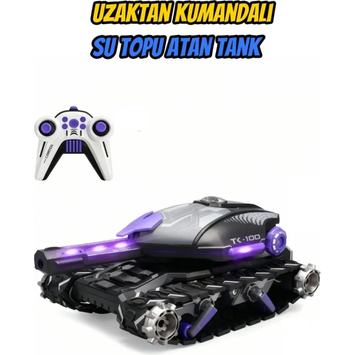 Mofy Baby Su Topu Atan Şarjlı 360° 2.4 Ghz Uzaktan Kumandalı Paletli Rc Tank