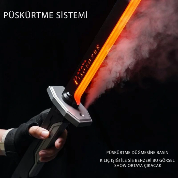 Oyuncak Gidiyor 80 cm Kıvılcım Çıkaran Işıklı Oyuncak Kılıç – Duman Efektli, Renk Değiştiren LED Işık, Spray System ile Gerçekçi Savaş Efekti, Çocuk ve Koleksiyon İçin