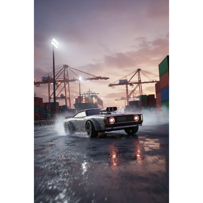 1:14 Elektrikli 50 KM Hız 4WD 2.4GHz RC Uzaktan Kumandalı Drift Drag Araba Yedek Lastikli LED Işıklı