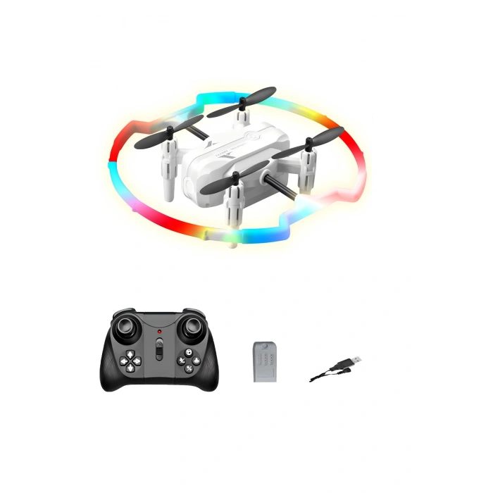 360° HALO Effect Akrobat Full LED Işıklı Drone 2.4GHz Uzaktan Kumanda Kamerasız