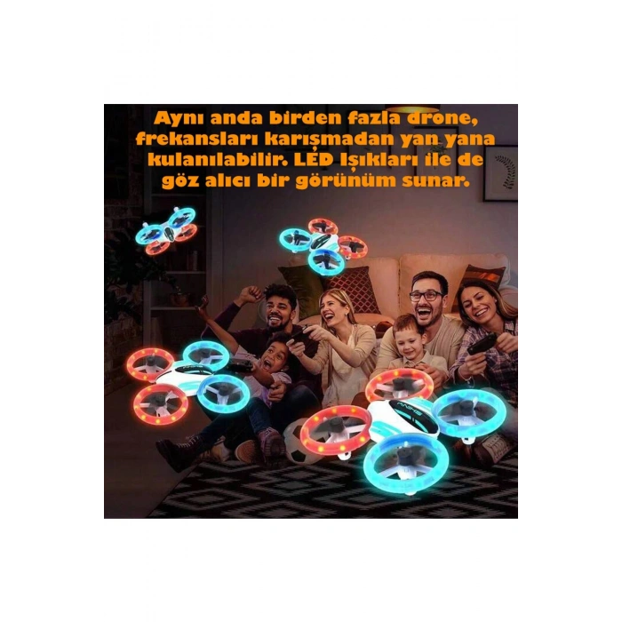 LED Işıklı Akrobat Mini Drone 360° Mini Kamerasız Drone Quadcopter 2.4Ghz