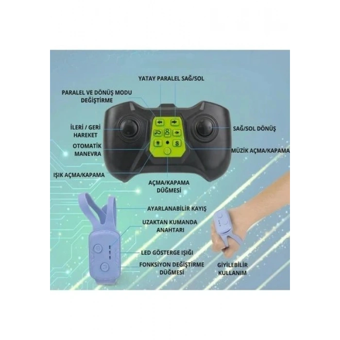 Mofy Baby Işıklı Şarjlı El Sensörlü Bilekten Kontrol 2.4 Ghz Şarjlı Uzaktan Kumandalı 360° 4x4 Akrobat Araba