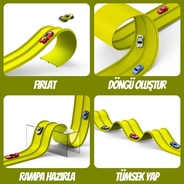 Flex Track Flexible Race Track Esnek Yarış Pisti - Sarı