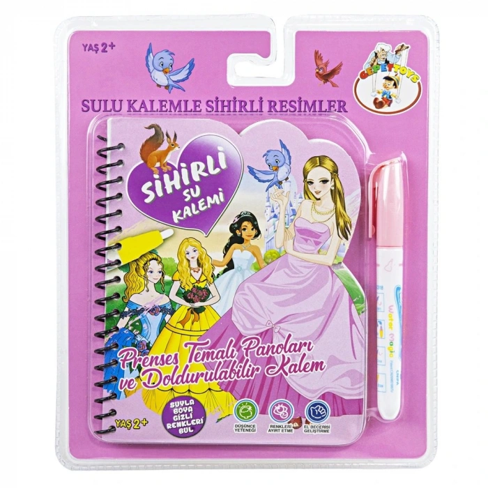 Magic Water Prensesler Dünyası Water Painting Sulu Kalem ile Sihirli Boyama Kitabı