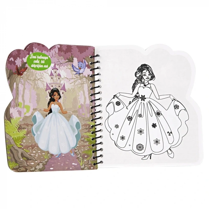 Magic Water Prensesler Dünyası Water Painting Sulu Kalem ile Sihirli Boyama Kitabı