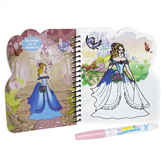 Magic Water Prensesler Dünyası Water Painting Sulu Kalem ile Sihirli Boyama Kitabı