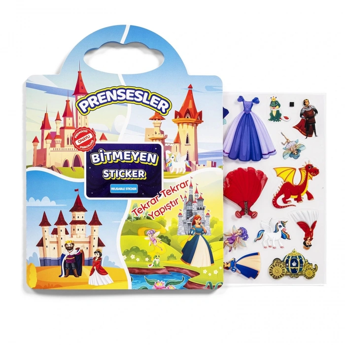 Bitmeyen Sticker Kitabım - Prensesler Tekrar Tekrar Kullanılabilir Stickerlar