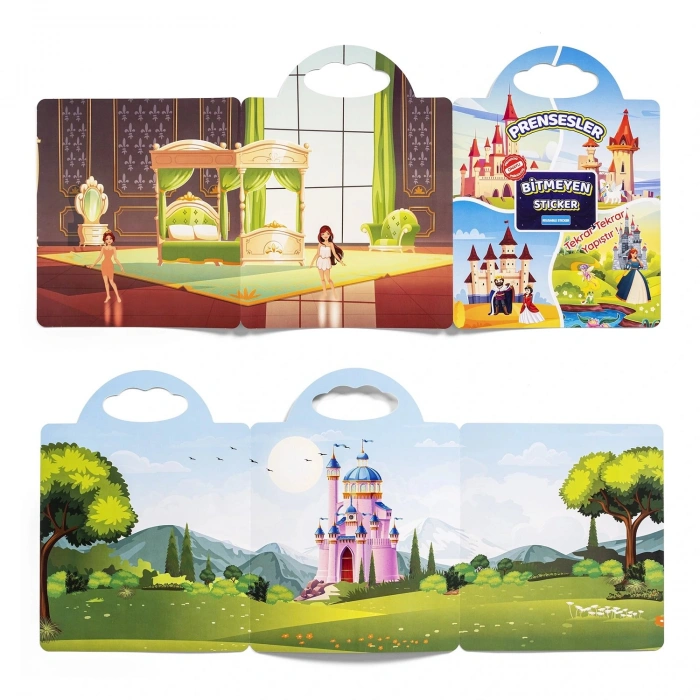 Bitmeyen Sticker Kitabım - Prensesler Tekrar Tekrar Kullanılabilir Stickerlar