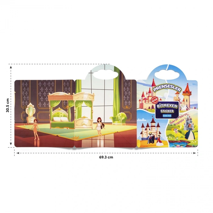 Bitmeyen Sticker Kitabım - Prensesler Tekrar Tekrar Kullanılabilir Stickerlar