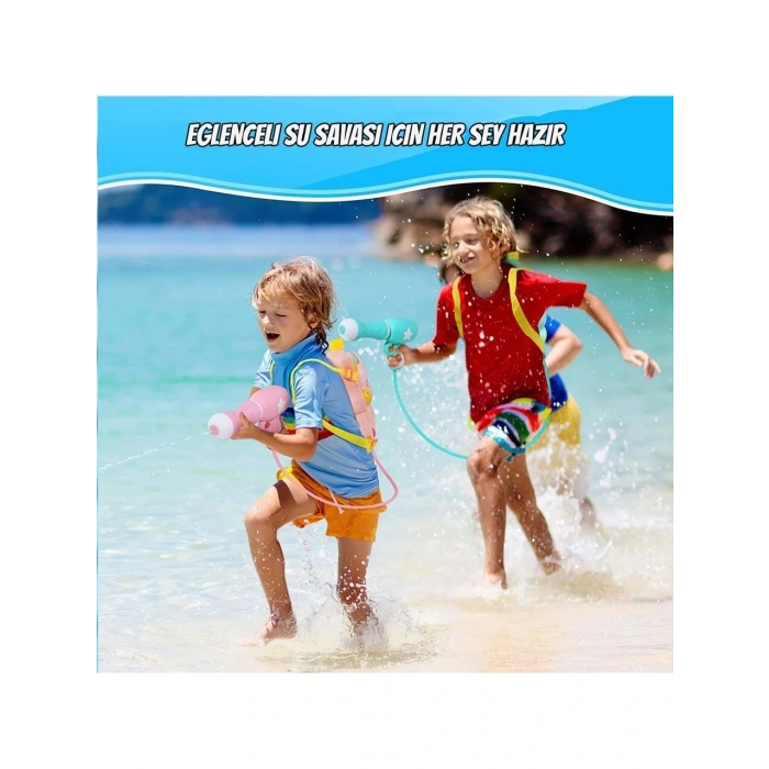 Sırt Çantalı Sırta Takılabilen Pompalı Su Tabancası 2000ML Kapasite Shark