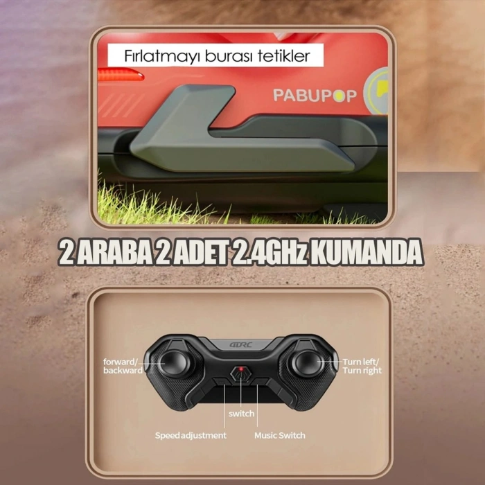 Ikili Çarpışan Arabalar Işıklı Sesli Hız Ayarlı Şarjlı Uzaktan Kumandalı Araba Çarpınca Figür Fırlar