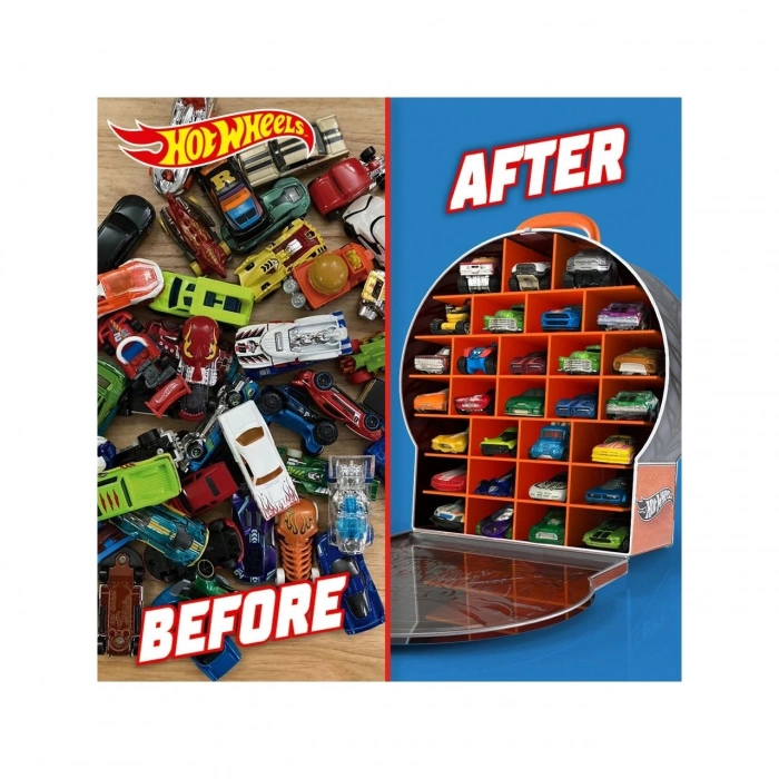 Hot Wheels Metal Tekerlek Şeklinde Araba Saklama Kutusu 29 Araç Kapasiteli HWCC18