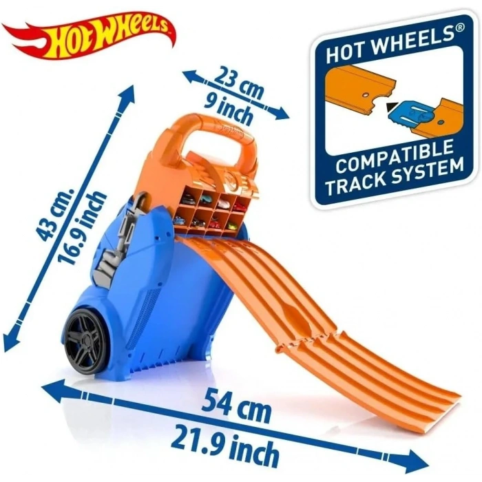 Hot Wheels Taşıma Çantalı 20 Araba Kapasiteli 4 Yol Rampa Yarış Parkuru HWCC14