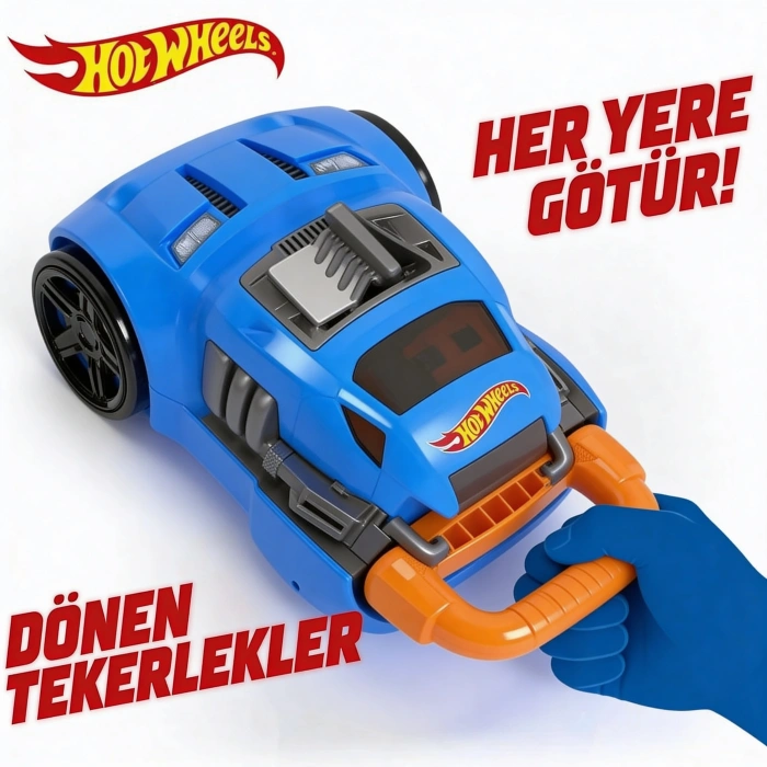 Hot Wheels Taşıma Çantalı 20 Araba Kapasiteli 4 Yol Rampa Yarış Parkuru HWCC14
