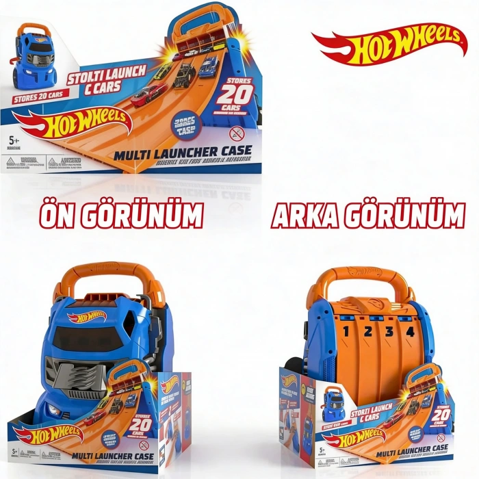 Hot Wheels Taşıma Çantalı 20 Araba Kapasiteli 4 Yol Rampa Yarış Parkuru HWCC14