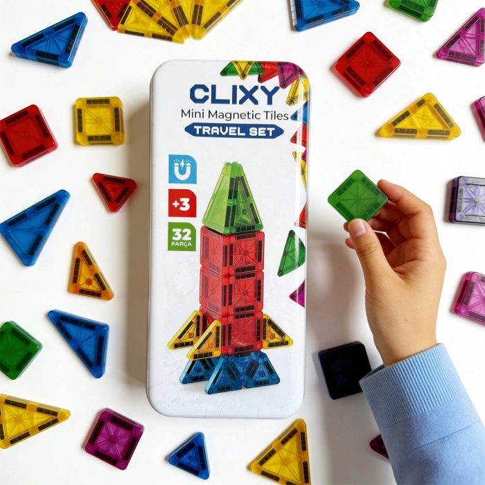 Clixy Mini Manyetik Bloklar 32 Parça Travel Set