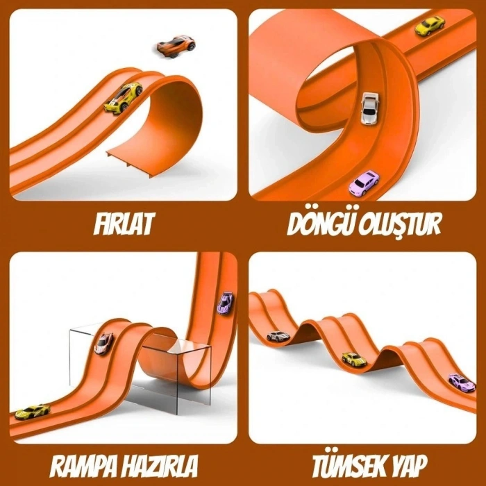 Flex Track Flexible Race Track Esnek Yarış Pisti - Turuncu
