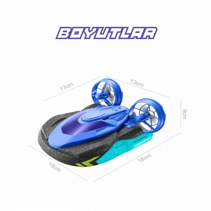 Hem Suda Hem Karada Kullanılabilen Stunt Drift RC Tekne Oyuncak 2.4GHz Uzaktan Kumandalı Araba Kırmızı