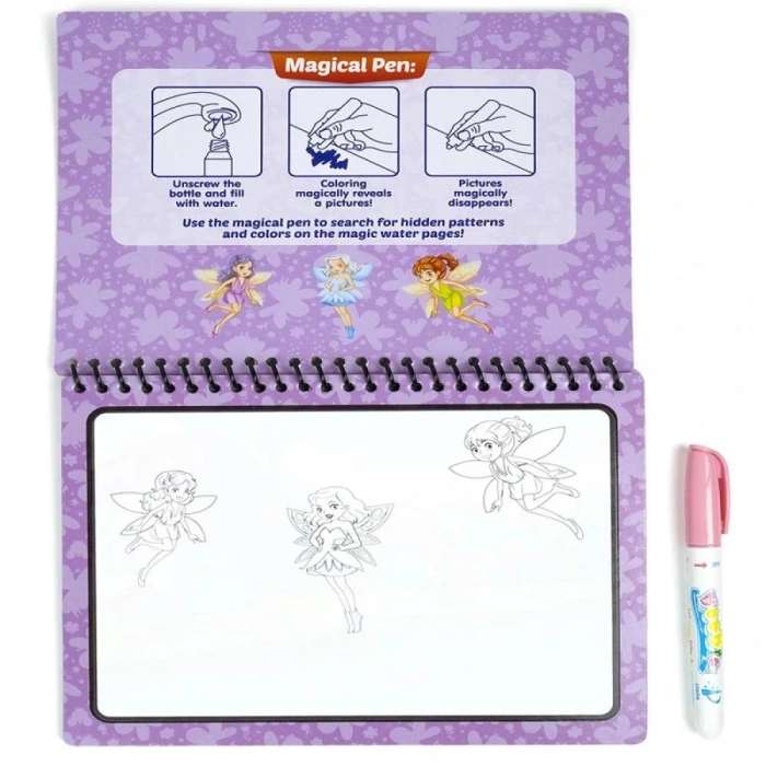 Magic Water Sihirli Boyama Kitabı Fairy - Periler Özel Sulu Kalem ile Water Painting