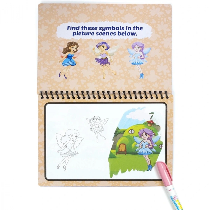 Magic Water Sihirli Boyama Kitabı Fairy - Periler Özel Sulu Kalem ile Water Painting