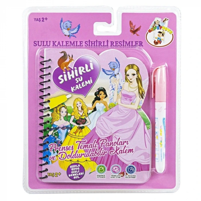 Magic Water Prensesler Dünyası Water Painting Sulu Kalem ile Sihirli Boyama Kitabı