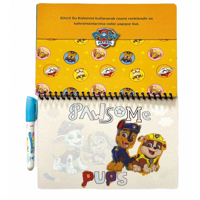 Magic Water Paw Petrol Chase Nickelodeon Özel Sulu Kalem ile Sihirli Boyama Kitabı