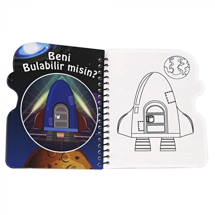 Magic Water Uzay ve Astronot Water Painting Sulu Kalem ile Sihirli Boyama Kitabı