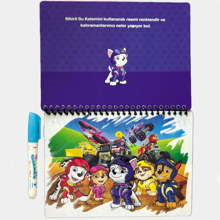 Magic Water Paw Petrol Araçlar Nickelodeon Özel Sulu Kalem ile Sihirli Boyama Kitabı