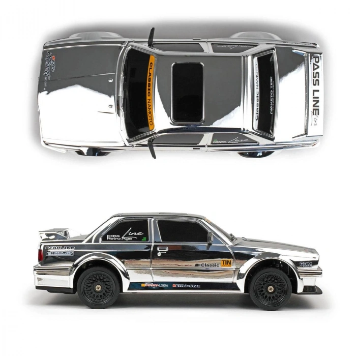 1/16 4WD 50 KM Hızlı E30 RC Drift Uzaktan Kumandalı Yedek Lastikli Oyuncak Drift Araba Gri