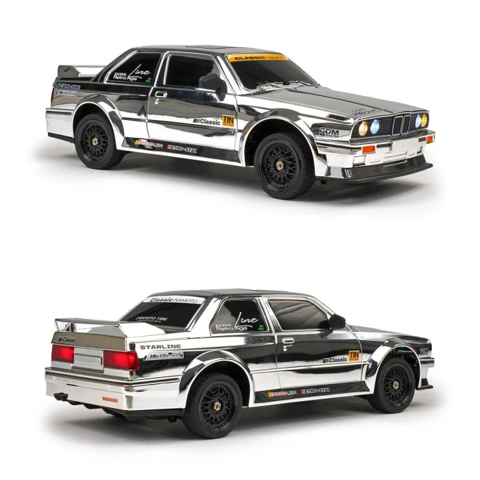1/16 4WD 50 KM Hızlı E30 RC Drift Uzaktan Kumandalı Yedek Lastikli Oyuncak Drift Araba Gri