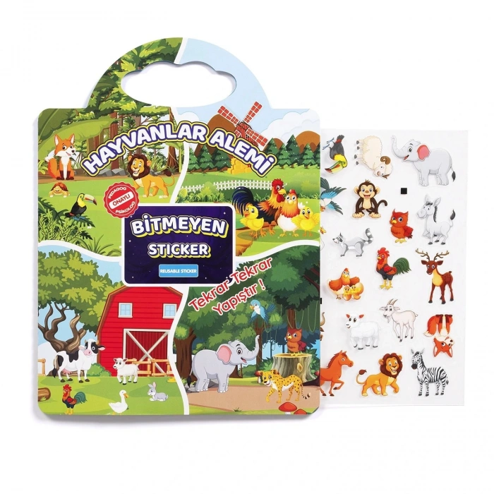 Bitmeyen Sticker Kitabım - Hayvanlar Alemi Tekrar Tekrar Kullanılabilir Stickerlar