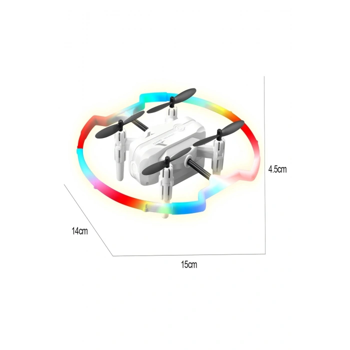 360° HALO Effect Akrobat Full LED Işıklı Drone 2.4GHz Uzaktan Kumanda Kamerasız