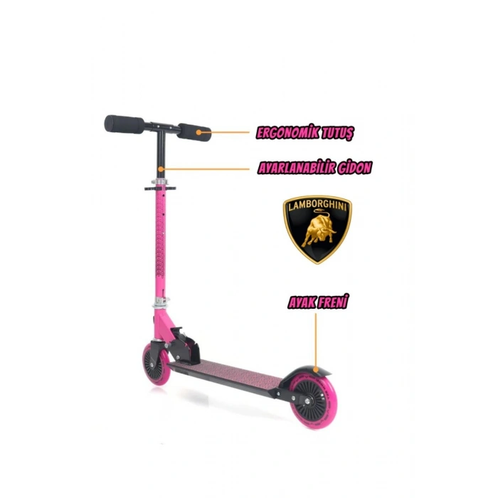 Lamborghini L6-120 Katlanabilir Çocuk Scooter Pembe